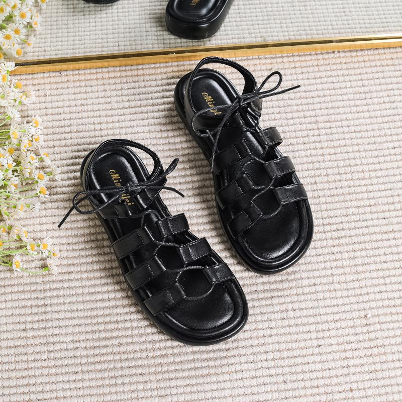 2024 New Shoes for Women Sandals Summer Retro Gladiator Slippers Ladies Casual Flat Casual Shoes