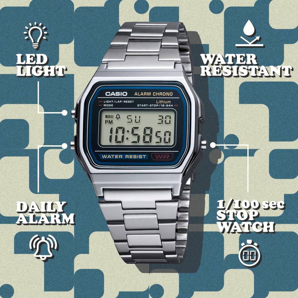 Casio Стандартные цифровые металлические часы для мужчин и женщин A158WA-1JH (Заказ по почте)