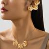 Exaggerated Flower Necklace and Earrings Set