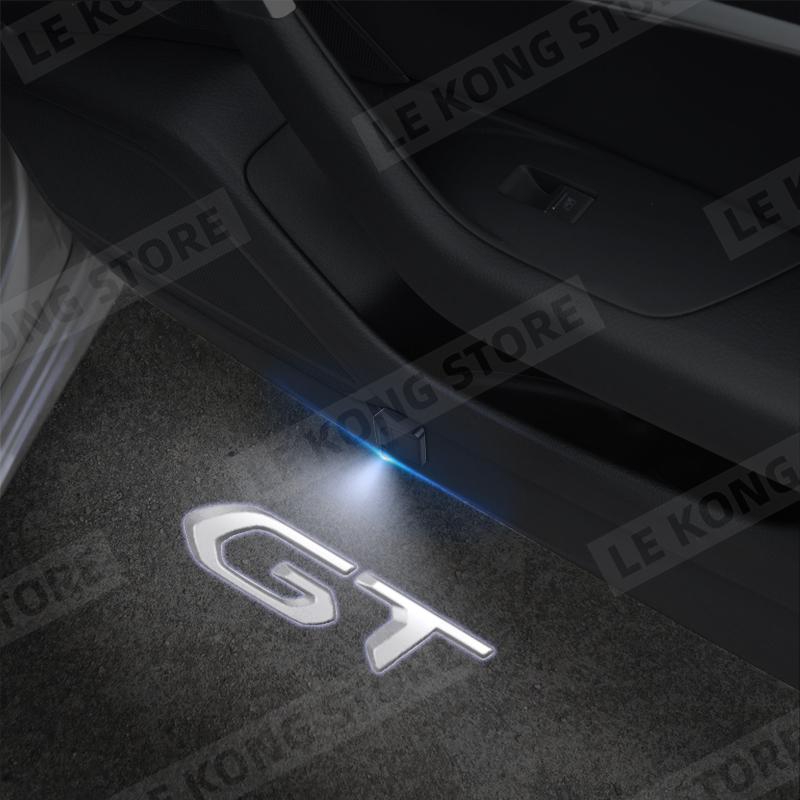 For Peugeot GT 208 Emblem RCZ 206 205 308 306 Car Door Light Welcome Lamp Wireless Projector Auto Decoration HD LED