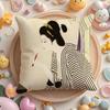 Classic Japanese Lady Cushion Cover Short Plush DoubleSided Printing Home Machine Washable in Warm Winter Pillow Case