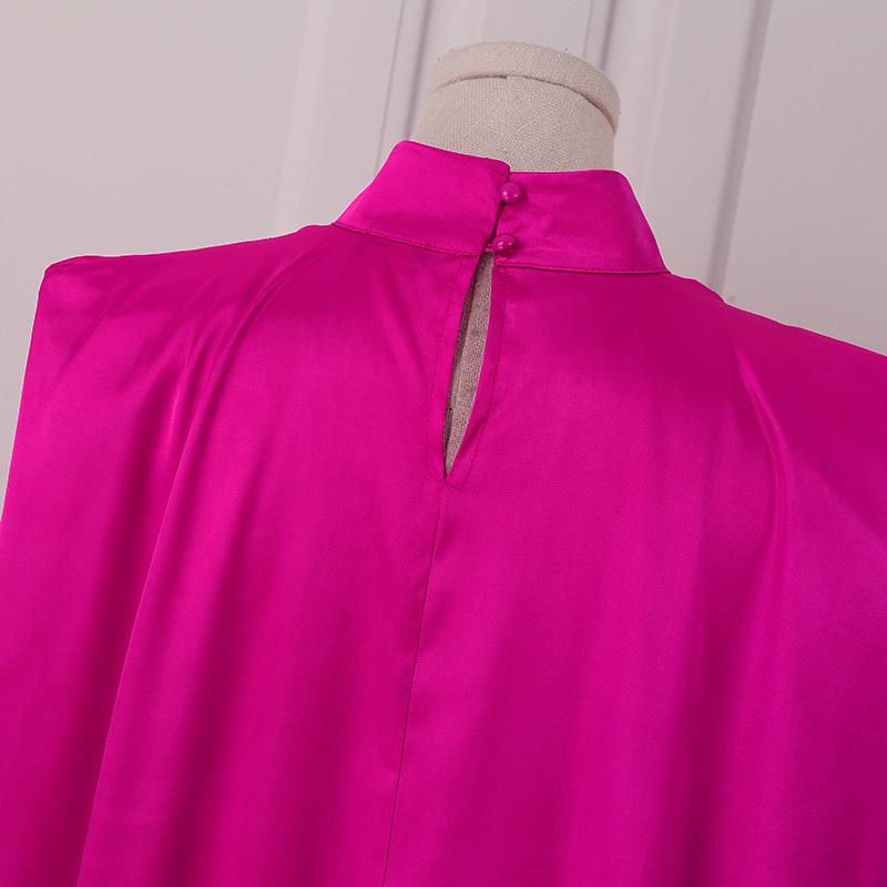 VONDA Spring Women O Line High Collar Loose Long Party Dress