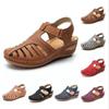 Women Sandals Summer Large Size Retro Women's Sandals Hole Shoes Non-slip Round Toe Wedges Sandals for Women