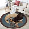 Eagle Wolf Round Area Rug,Carpet Rug for Living Room Bedroom Sofa Playroom Decor,Non-slip Floor Mat