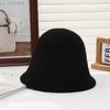 Trendy Outdoor Warm Knitted Hat Korean Edition Solid Color Pot Hat Winter Outdoor Face Small Plain Water Bucket Hat