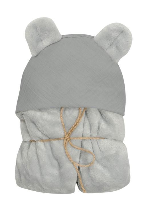 Koala muslin blanket with hood 95x95