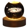 Crystal Globe Light 3D Engraved Glowing Crystal Ball Night Light Romantic Ambient Lamp with Wooden