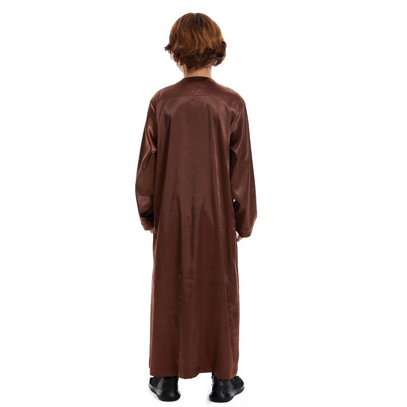 Muslim Saudi Arab Kids Boys Kaftan Robe Dishdasha Abaya Thobe Jubba Thoub Dress