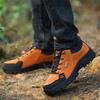 Orange Suede Leather Hiking Shoes Men High Quality Trekking Shoes Men Autumn Winter Hiking Sneakers Couple Shoes zapatos hombre