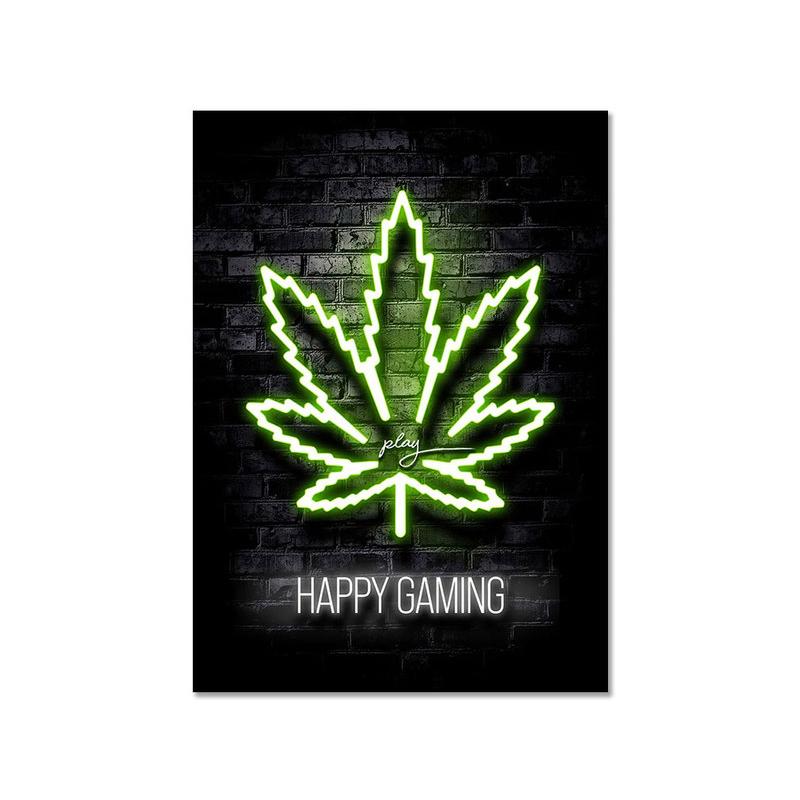 Модный ретро игровой неоновый постер и принты, современная картина на холсте, настенная художественная картина для мальчика-геймера, украшение для спальни, дома