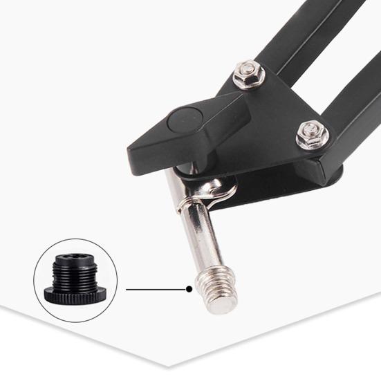 Складная подставка для микрофона, зажим с универсальным гибким адаптером, вращение на 360 градусов, двойные опорные пружины