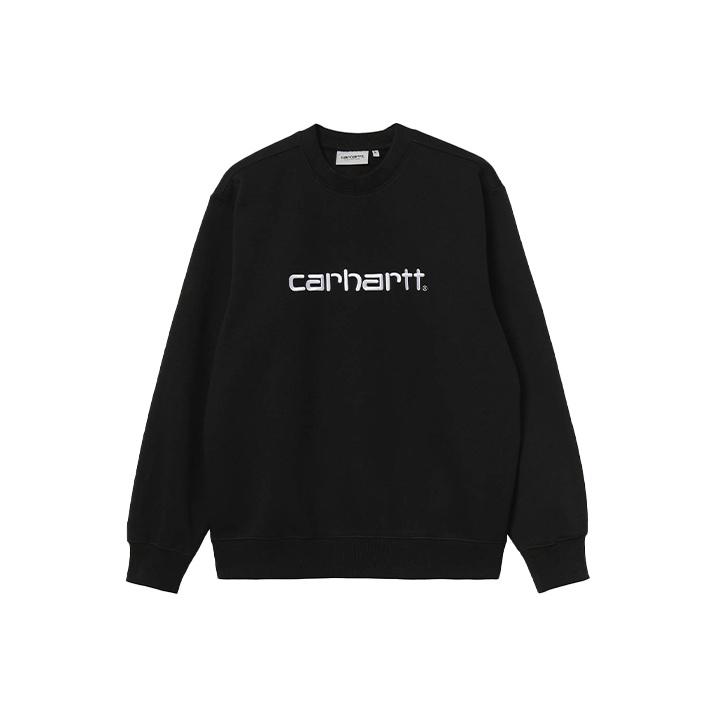 Carhartt WIP Carhartt Logo Sweatshirt Black/White Men Streetwear I030229-0D2-XX