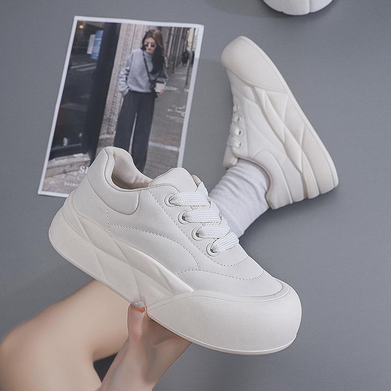 Bread Shoes Женская весенняя новинка для студентов Модные универсальные туфли на платформе Повседневная обувь для весны и осени