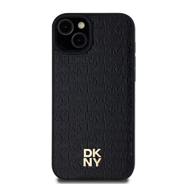 DKNY DKHMP15SPSHRPSK iPhone 15 / 14 / 136.1" black/black hardcase Leather Pattern Metal Logo MagSafe