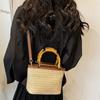 Straw Basket Small Bag for Women, New Fashion Woven Handbag, Spring Summer Textured Crossbody Bag