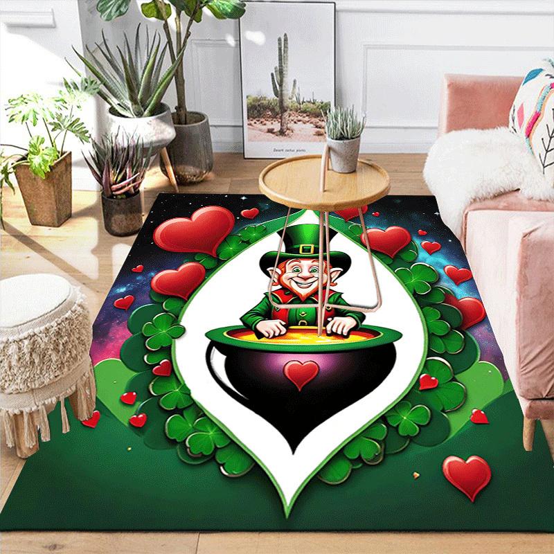 1pc Lucky Old Man Pattern Area Rug, Anti slip Non Shedding Stain Resistant Carpet