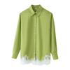 European and American style French women's clothing fashion versatile temperament casual lace shirt shorts set
