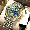 Роскошные модные мужские часы водонепроницаемые светящиеся мужские наручные часы с датой из нержавеющей стали кварцевые мужские часы с хронографом