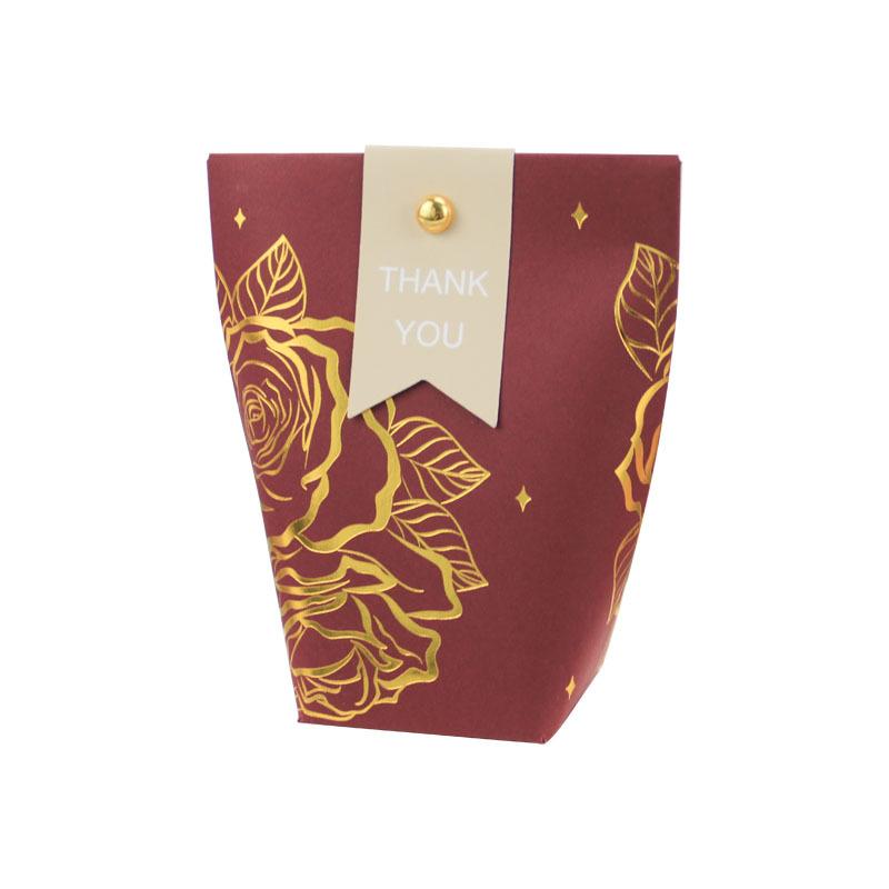 10 шт. Высококачественная бронзовая бумажная коробка конфет, шоколадные сувениры, подарочная коробка, пакет «Спасибо», сумка для дня рождения, вечеринки, рождества, свадьбы, принадлежности