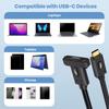 Кабель USB4 90 градусов, скорость передачи данных 40 Гбит/с, 240 Вт, кабель USB C на USB C, быстрая зарядка, 8K@60 Гц, кабель USB 4