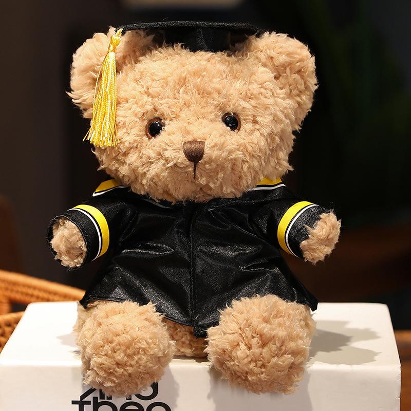 Doctor Graduation Teddy Bear Plush Toy with Hat, Customizable Logo