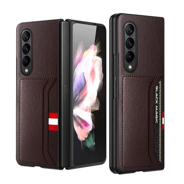 Противоударный складной кожаный чехол для Samsung Galaxy Z Fold 4 Fold4 Fold3 Fold2 Fold 3 2 5g, антидетонационная сумка для телефона Funda