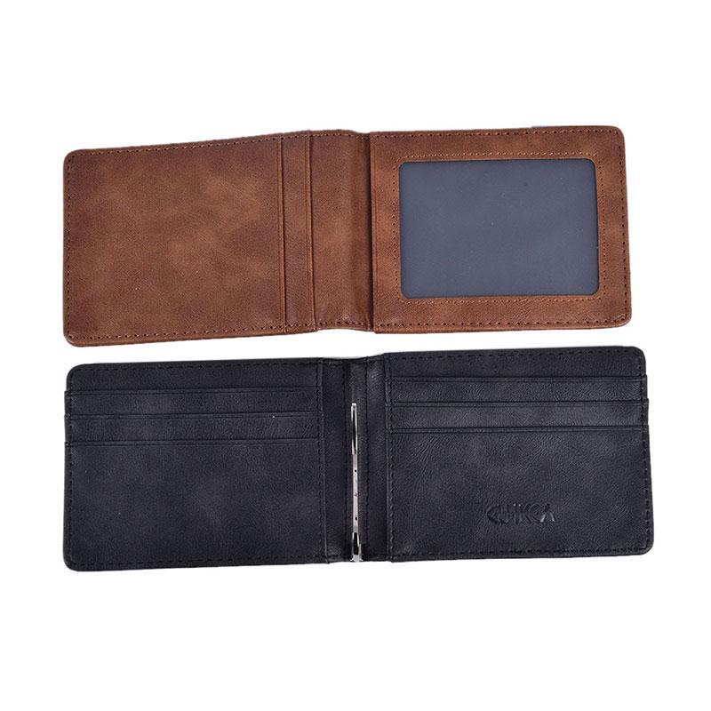 Rfid Men'S Leather Slim Bifold Money Clip Wallet Front Pocket Credit Card Holder