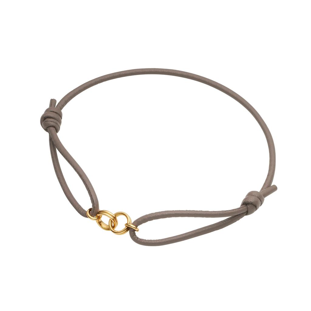 Bracelet Silver 925 Double Circle Cord Beige AS8B2310MSJ2 [Official] [Vendome Aoyama] [WEB Exclusive]