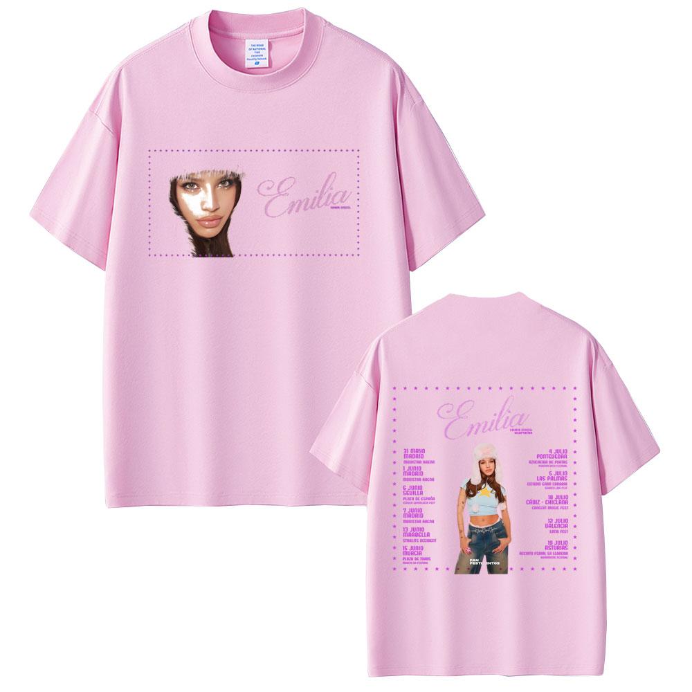 Emilia Mernes World Tour 2025 Tshirt Unisex Women Clothing Fashion Pop Music Short Sleeve T Shirts MP3 Hip Hop Casual Streetwear