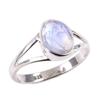 Natural Rainbow Moonstone Gemstone 925 Solid Sterling Silver Ring Size 8 N7W82