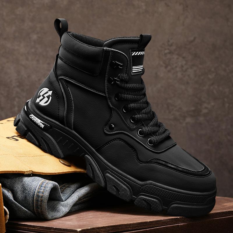 Новые модные осенние и зимние мужские высокие ботинки martin для студентов, трендовые рабочие туфли на мягкой подошве для мальчиков, кроссовки Martin с защитой труда