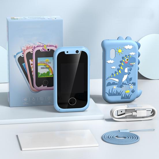 Сенсорный телефон для малышей с двойной камерой IPS с большим экраном для записи видео, детский смартфон, забавная обучающая игрушка