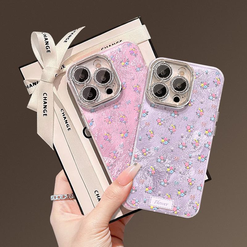 Fresh Flowers Suitable for Apple 16 Promax Mobile Phone Case 15 High-end Sense 14 Huawei P70 Spring and Summer 13/12