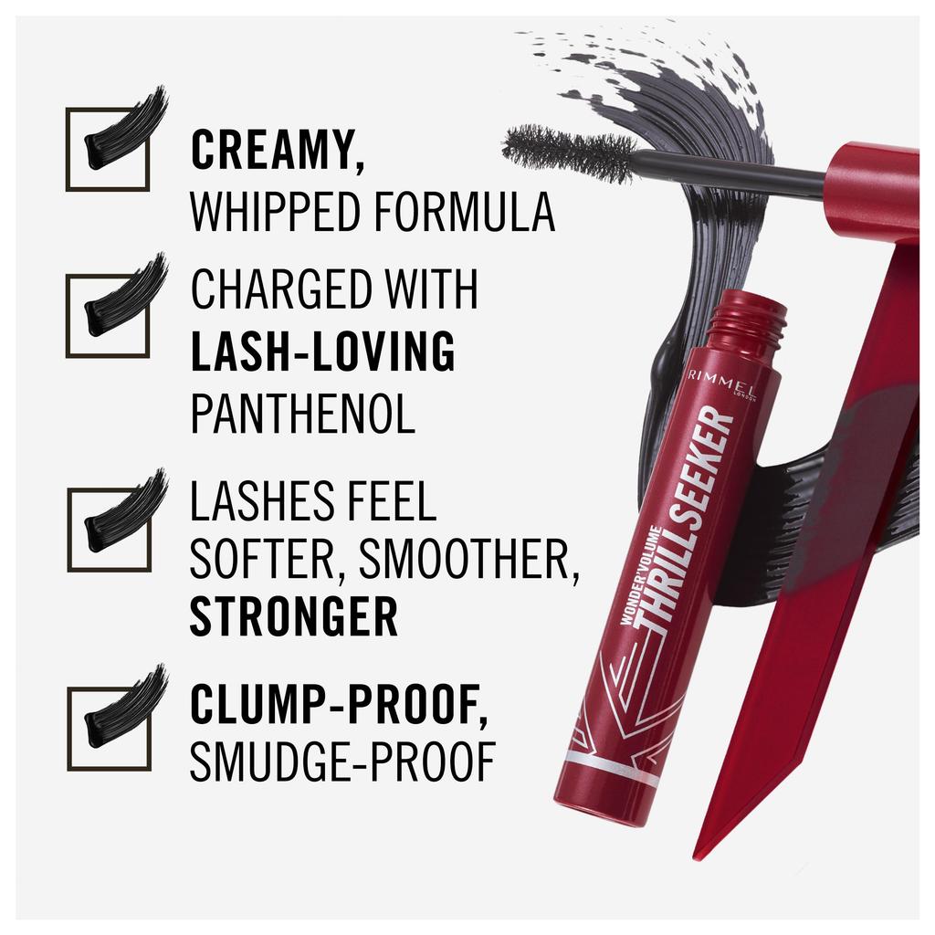 Rimmel Wonder'Volume Thrill Seeker Mascara - Extreme Black 8Ml