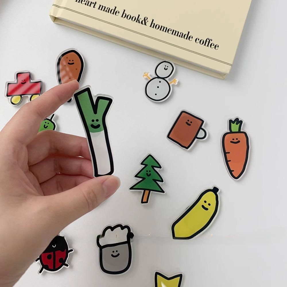 Cartoon Cute Vegetable Series Acrylic Material Looks Good Easy to Use with Magnetic Refrigerator Magnets