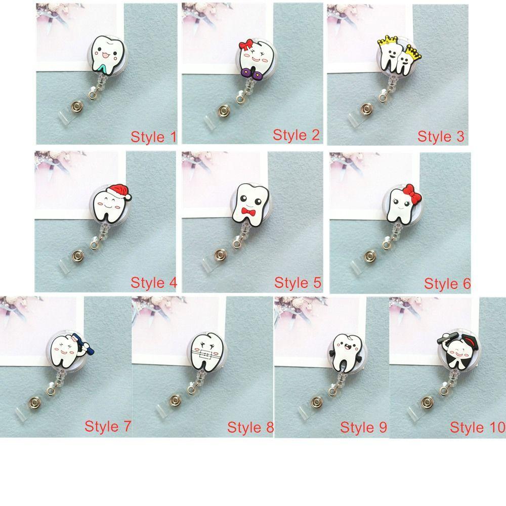 Work Card Retractable Badge Reel Dentist ID Card Holder Hospital Use Teeth Badge Holder Name Card