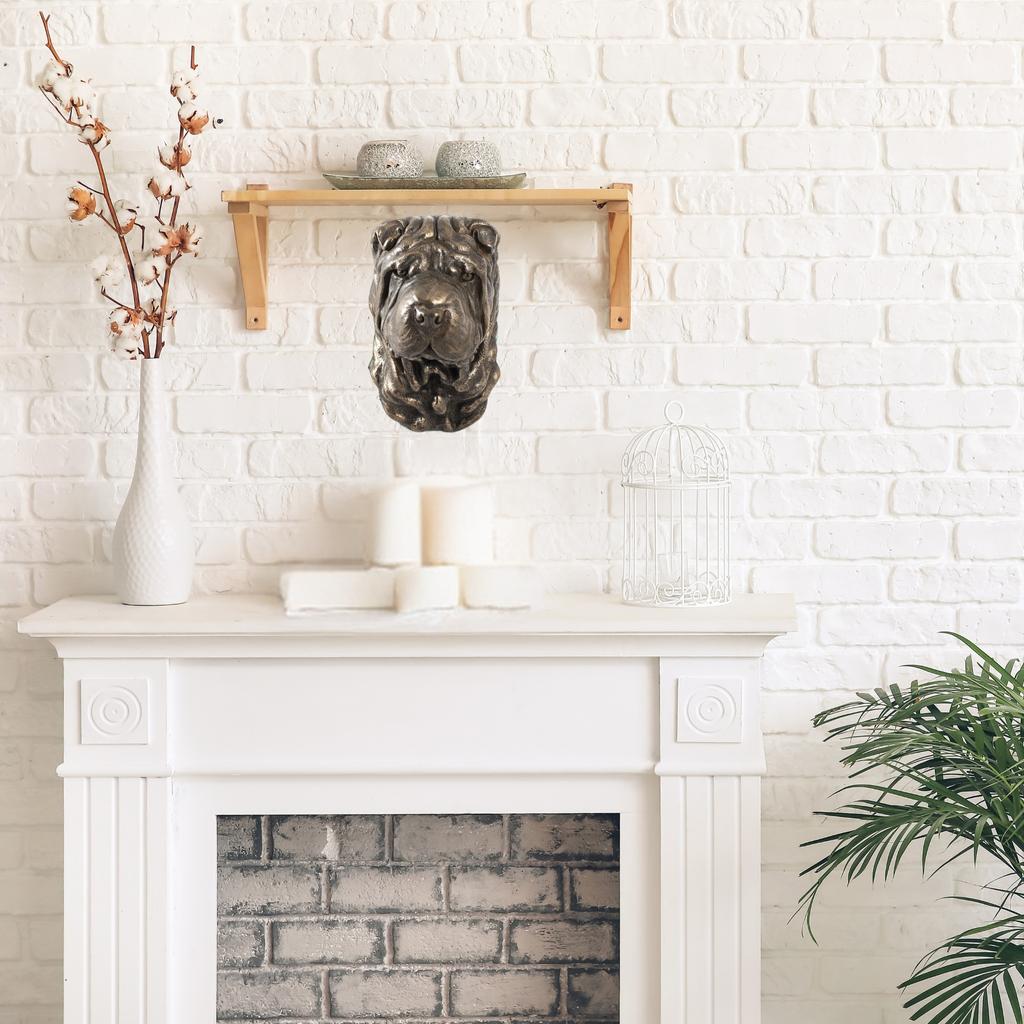 Shar Pei - Dog Statue, Hanging Bust, Unique Decoration for Dog Lover by Art-Dog Brand