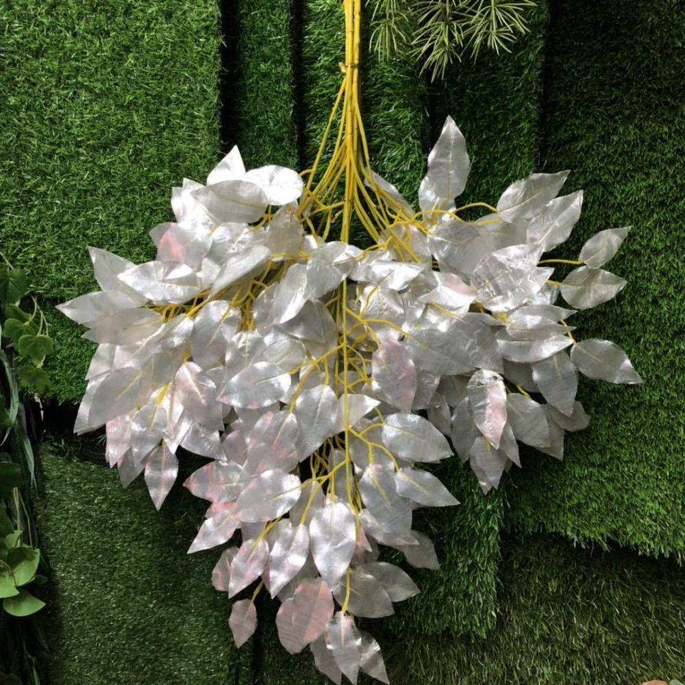 12PCS Multicolor Artificial Banyan Leaves Realistic Silk Leaves Simulated Ficus Branches Fake Banyan Tree Leaves Party Supplies