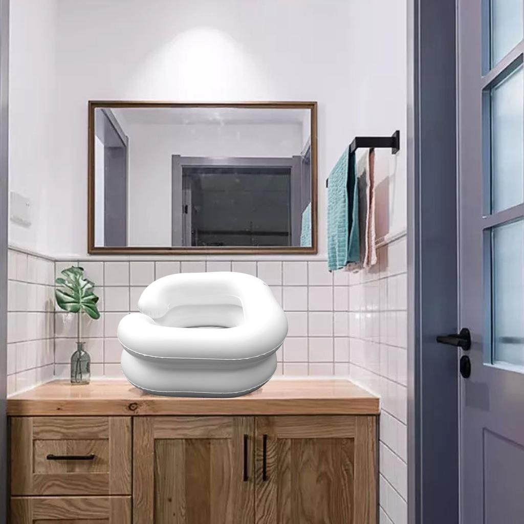 Inflatable Shampoo Basin with Tube Hair Washing Basin Wash Hair In Bed Hair Washing Bowl for Elderly Disabled Pregnant Injured
