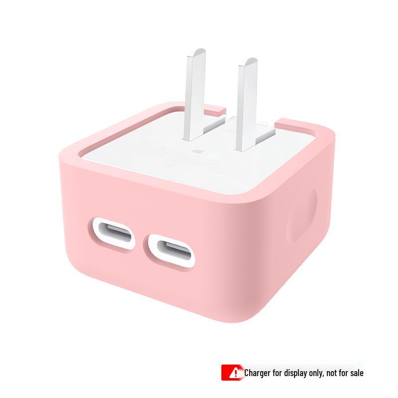 Складной адаптер питания 40 Вт PD с двумя портами USB-C и силиконовым покрытием для устройств Apple