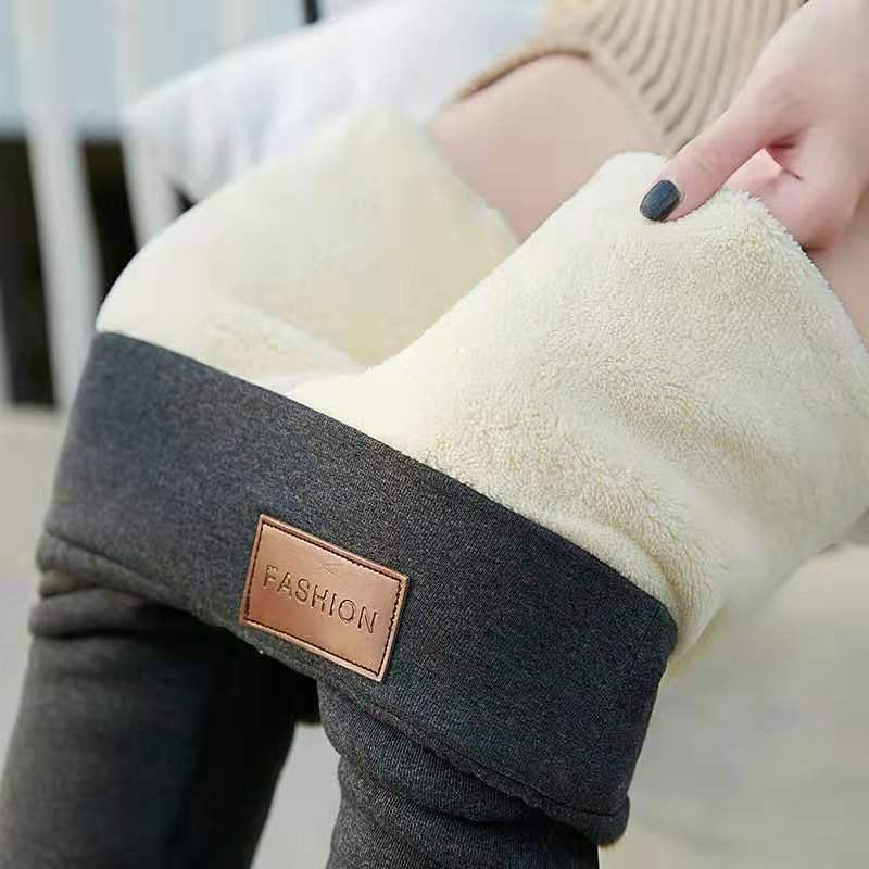 Women Winter Thick Hight Waist Velvet Leggings Casual Wool Fleece Lined Skinny Trousers Warm Stretchy Yoga Pants