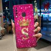 Красивый чехол-корона с буквами от А до Я для Infinix S4 Smart3 Plus X626 X267, черный, из мягкого силикона, противоударный