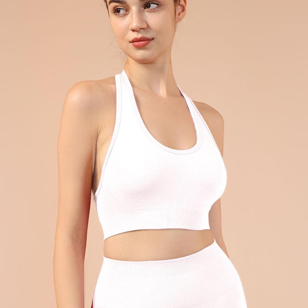 Женский бесшовный плиссированный комплект для йоги из двух частей: Завышенная талия, облегающий крой для фитнеса на открытом воздухе