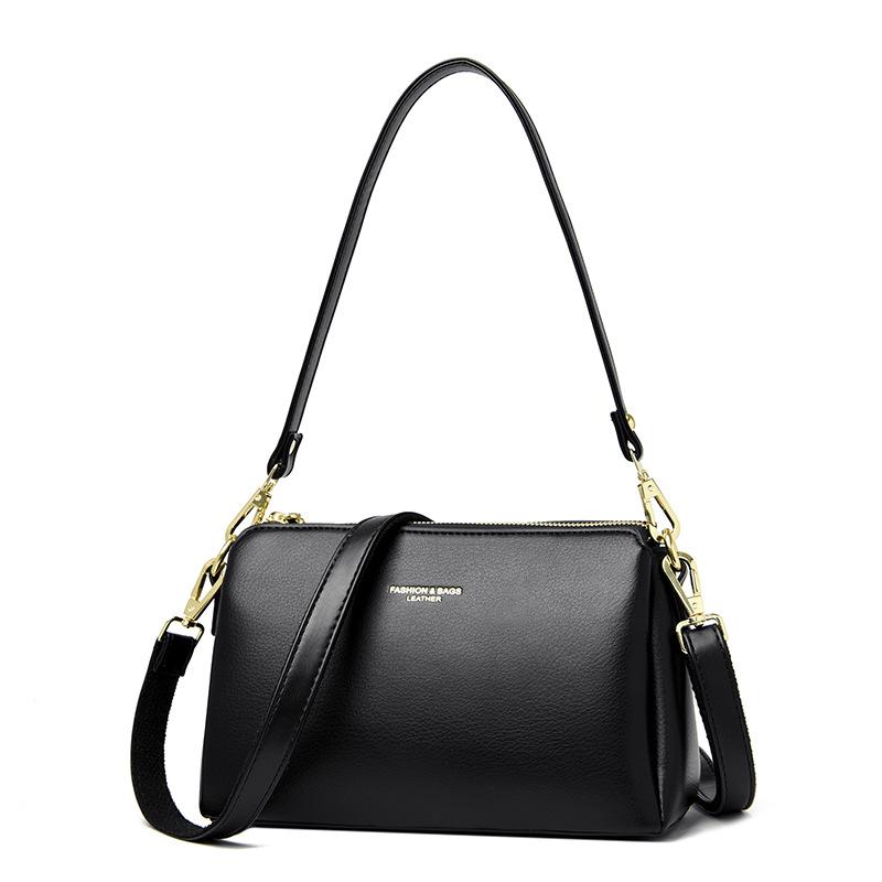 Женская сумка, новая, большая вместимость, сумка через плечо для мам среднего возраста, простая и универсальная, многослойная, маленькая сумка через плечо