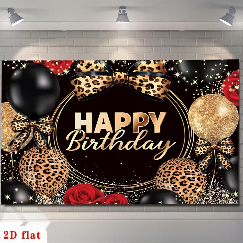 2D Wild Leopard Print Birthday Backdrop Adult Party Photoshoot Background