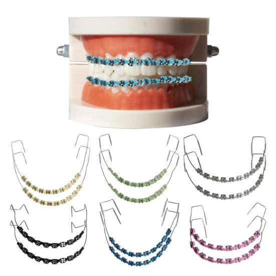 Temporary Tooth Decoration with Metal Wires Brackets Orthodontic Ligatures Orthodontists Explain Dental Students Practice Props