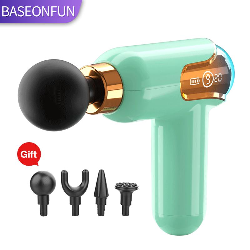 Массажный пистолет с ЖК-дисплеем, портативный электрический массажер для тела, шеи, плеч, ног, глубоких тканей, мышц, спорта, релаксации, облегчения боли LXY