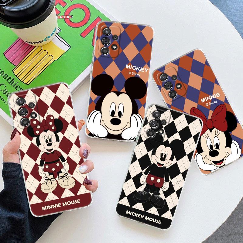 Прозрачный чехол для Samsung Galaxy A57 A37 A56 5G A36 Чехлы A55 A54 A35 A26 A07 A17 A16 A06 A34 A15 Чехол Дисней Микки Минни Маус