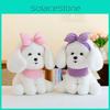 Bowknot Dog Teddy Plush Toy Stuffed Animal Doll Bedroom Decoration Gift Kids