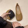 Французский темперамент круглый носок одинарная обувь мягкая кожа мягкая подошва женская обувь Мэри Джейн маленькие кожаные туфли беременные женщины Дуду западный вечерний бриз